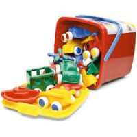 Box with adequate age toys