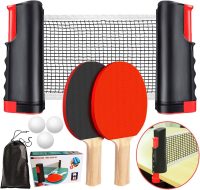 Ping pong set with adjustable net